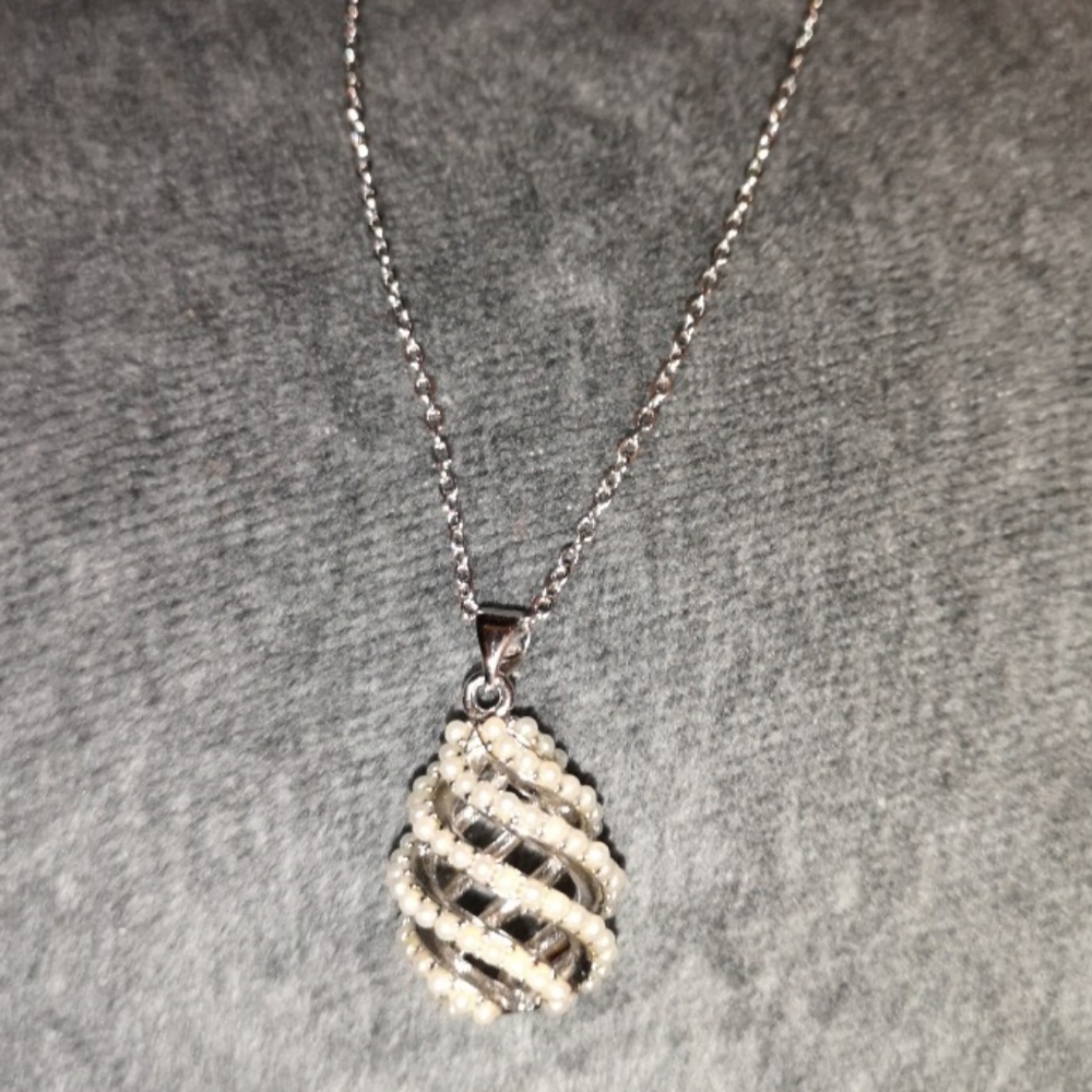 ❤️ Spiral mini pearls necklace - Picture 3 of 8